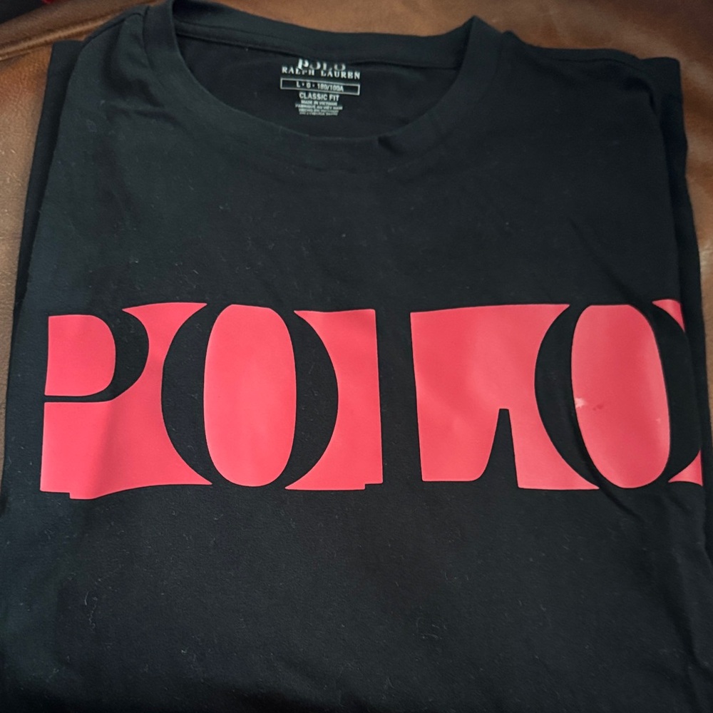 Polo by Ralph Lauren Black Long Sleeve Tee with Red Logo